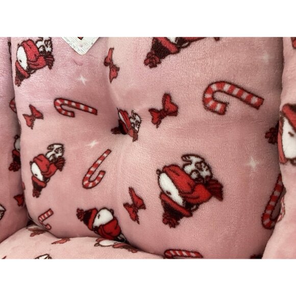 Peanuts Snoopy Small Dog Cat Pet Cozy Cuddler Bed Christmas Pink Candy Cane NEW - Picture 4 of 16